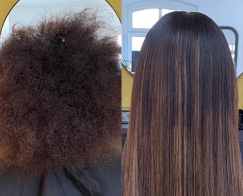 Die Sew-In Methode ist eine beliebte Technik zur Haarverlängerung oder -verdichtung, bei der Echthaar-Extensions fest in das eigene Haar eingenäht werden.